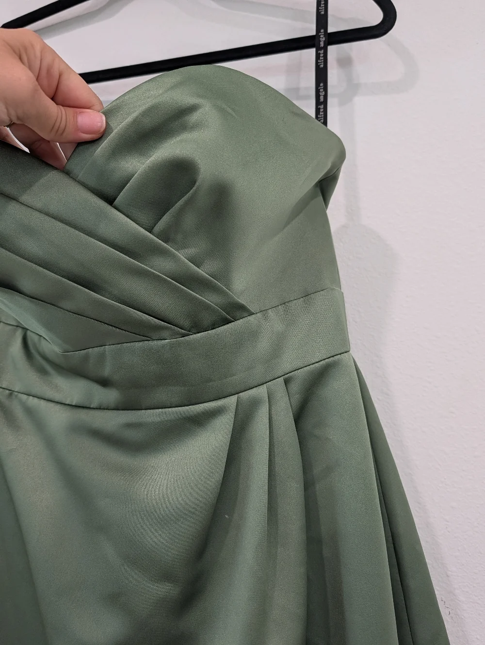 Alfred Angelo Clover Green Strapless Evening Gown Size 10 - Picture 6 of 8